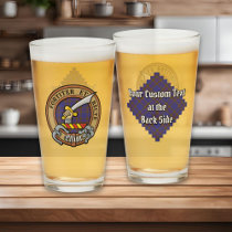 Clan Elliot Crest over Modern Tartan Glass