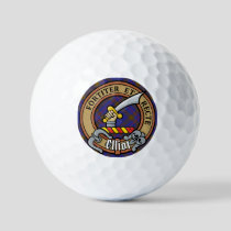 Clan Elliot Crest over Modern Tartan Golf Balls