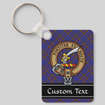 Clan Elliot Crest over Modern Tartan Keychain