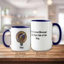 Clan Elliot Crest over Modern Tartan Mug