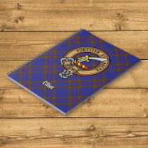 Clan Elliot Crest over Modern Tartan Notebook