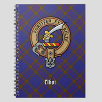 Clan Elliot Crest over Modern Tartan Notebook