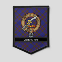 Clan Elliot Crest over Modern Tartan Pennant