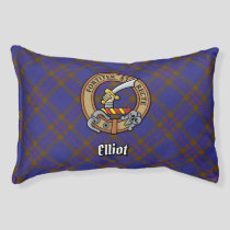 Clan Elliot Crest over Modern Tartan Pet Bed