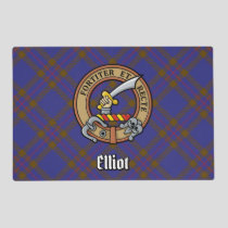 Clan Elliot Crest over Modern Tartan Placemat
