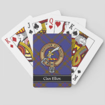 Clan Elliot Crest over Modern Tartan Playing Cards