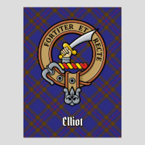 Clan Elliot Crest over Modern Tartan Poster