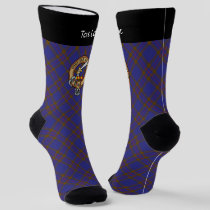 Clan Elliot Crest over Modern Tartan Socks