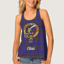 Clan Elliot Crest over Modern Tartan Tank Top