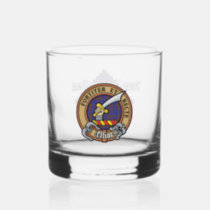 Clan Elliot Crest over Modern Tartan Whiskey Glass