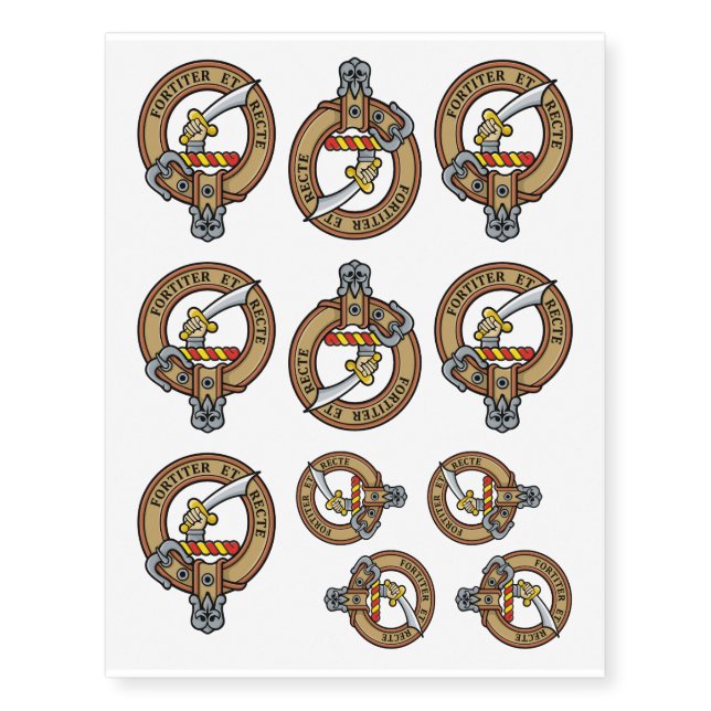 Clan Elliot Crest Temporary Tattoos (Front)