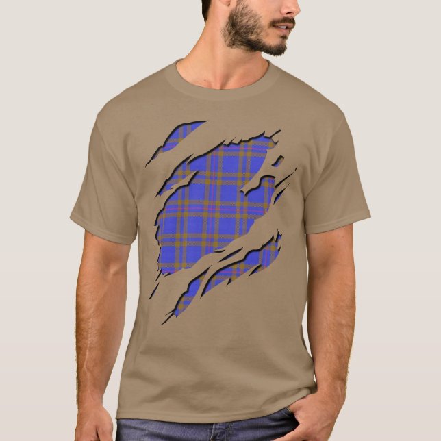 Clan Elliot Elliott Tartan Plaid Effects T-Shirt (Front)