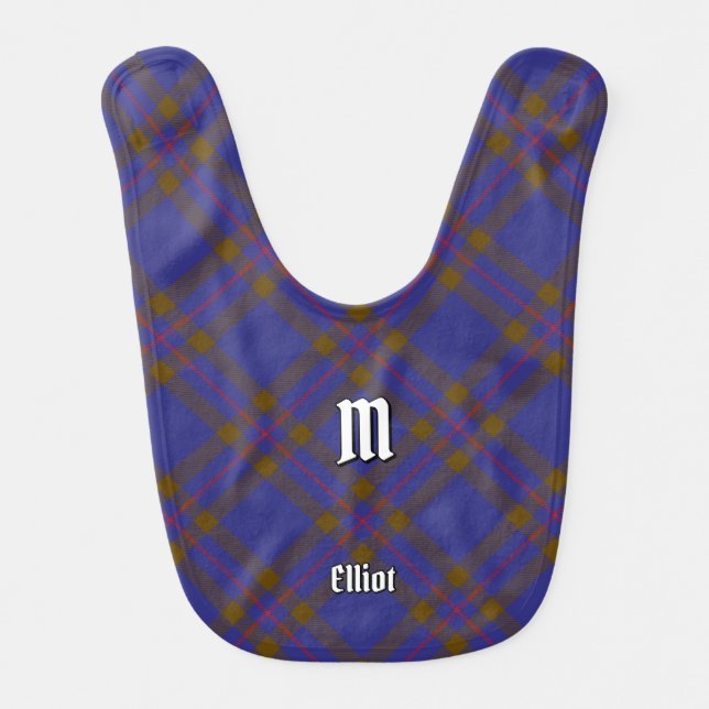 Clan Elliot Modern Tartan Baby Bib (Front)