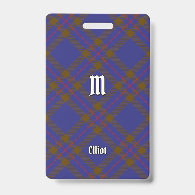 Clan Elliot Modern Tartan Badge (Front)