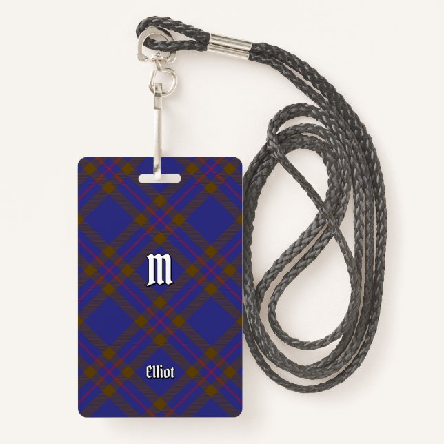 Clan Elliot Modern Tartan Badge (Front with Lanyard)
