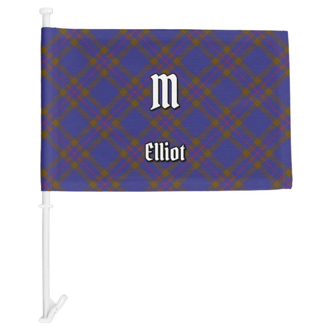 Clan Elliot Modern Tartan Car Flag (Front)