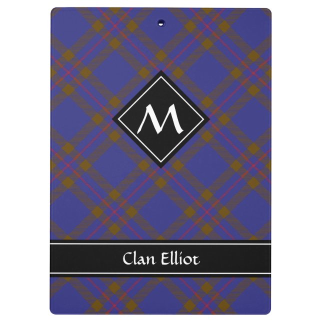 Clan Elliot Modern Tartan Clipboard (Back)