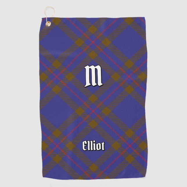 Clan Elliot Modern Tartan Golf Towel (Front)
