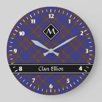 Clan Elliot Modern Tartan Large Clock