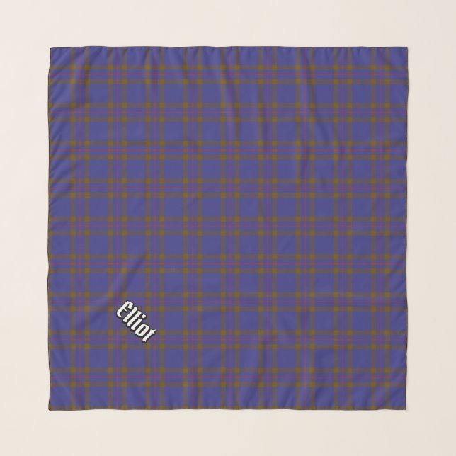 Clan Elliot Modern Tartan Scarf (Front (Horizontal))