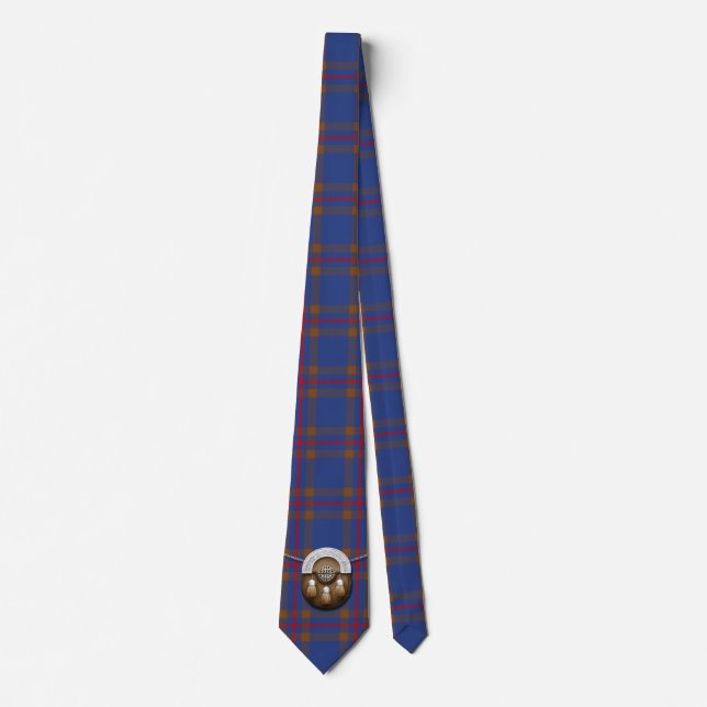 Clan Elliot Tartan And Sporran Neck Tie (Front)