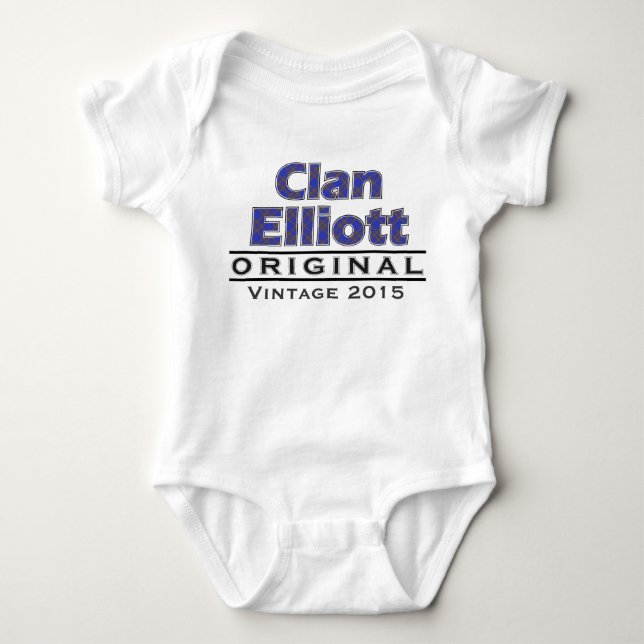 Clan Elliott Vintage Customize Your Birthyear Baby Bodysuit (Front)