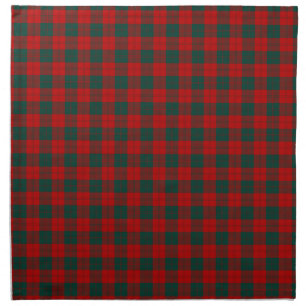 Clan Erskine Red and Dark Green Scottish Tartan Napkin
