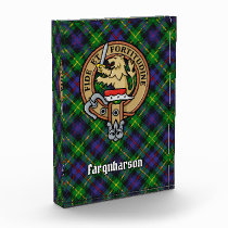 Clan Farquharson Crest over Tartan Acrylic Award