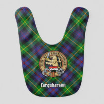 Clan Farquharson Crest over Tartan Baby Bib