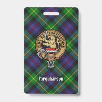 Clan Farquharson Crest over Tartan Badge