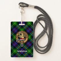 Clan Farquharson Crest over Tartan Badge