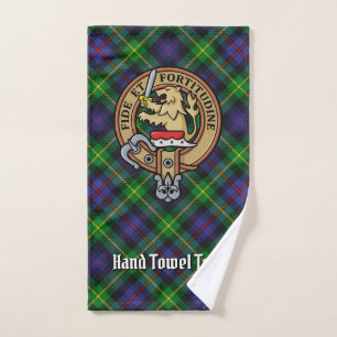 Clan Farquharson Crest over Tartan Bath Towel Set