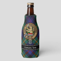 Clan Farquharson Crest over Tartan Bottle Cooler