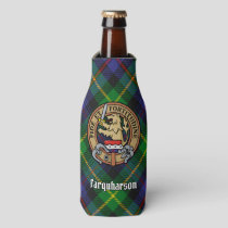 Clan Farquharson Crest over Tartan Bottle Cooler