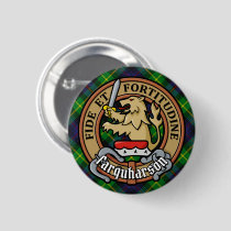 Clan Farquharson Crest over Tartan Button