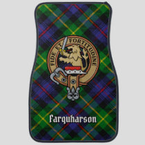 Clan Farquharson Crest over Tartan Car Floor Mat