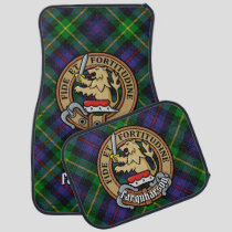 Clan Farquharson Crest over Tartan Car Floor Mat