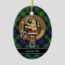Clan Farquharson Crest over Tartan Ceramic Ornament