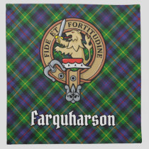 Clan Farquharson Crest over Tartan Cloth Napkin