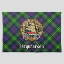 Clan Farquharson Crest over Tartan Cloth Placemat