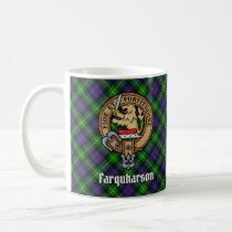 Clan Farquharson Crest over Tartan Coffee Mug