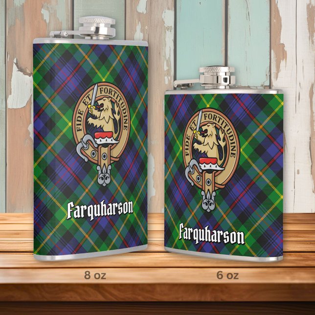 Clan Farquharson Crest over Tartan Flask (Creator Uploaded)