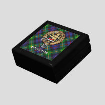 Clan Farquharson Crest over Tartan Gift Box