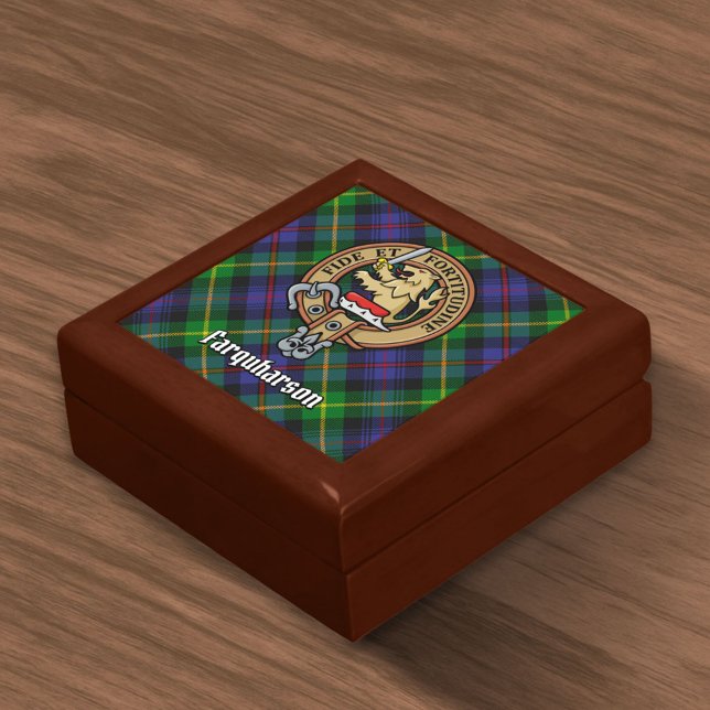 Clan Farquharson Crest over Tartan Gift Box (Creator Uploaded)