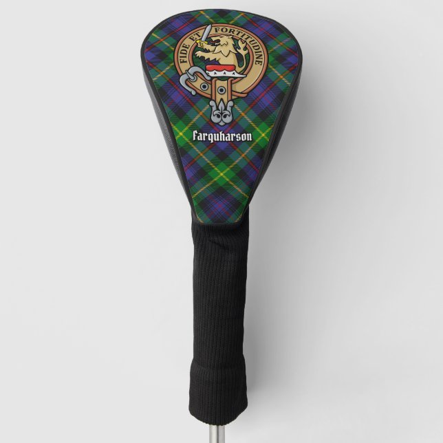 Clan Farquharson Crest over Tartan Golf Head Cover (Front)