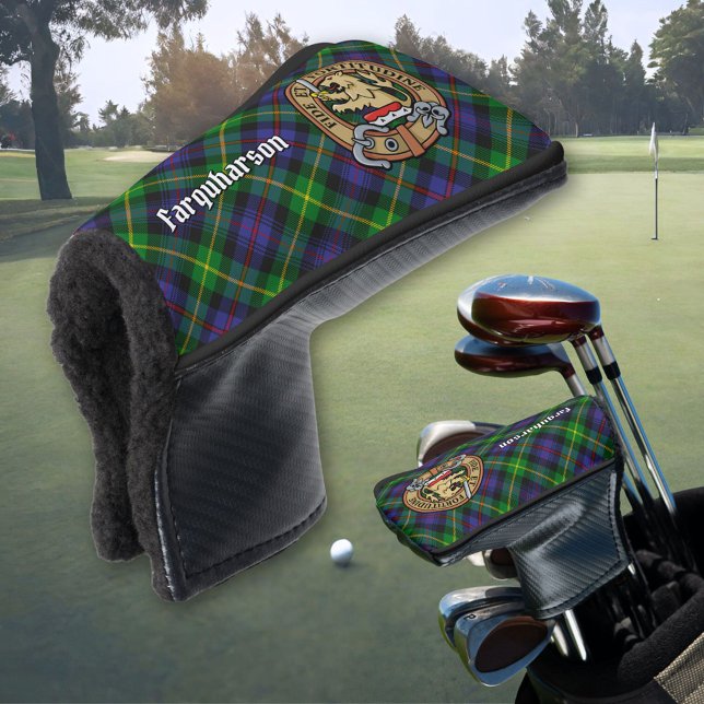 Clan Farquharson Crest over Tartan Golf Head Cover (Creator Uploaded)