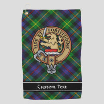 Clan Farquharson Crest over Tartan Golf Towel