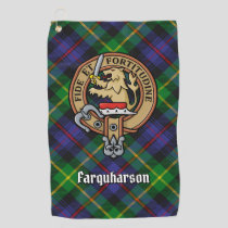 Clan Farquharson Crest over Tartan Golf Towel