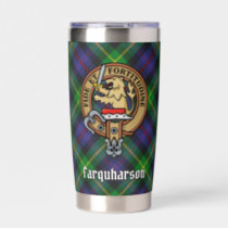 Clan Farquharson Crest over Tartan Insulated Tumbler