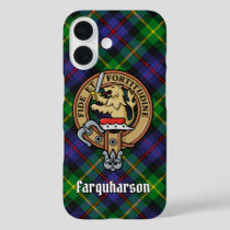 Clan Farquharson Crest over Tartan iPhone Case